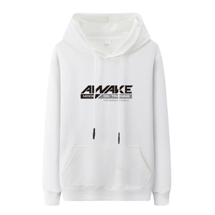 秋冬季男装加绒加厚帽衫胖子加肥加大码肥佬宽松休闲外套连帽卫衣