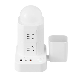 公正午立式魔方插座带夜灯插排带快充USB排插多孔位插位插线长线