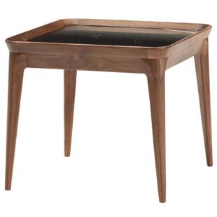 木智工坊|睡莲边几天然大理石白橡木黑胡桃木小茶几角几沙发边桌