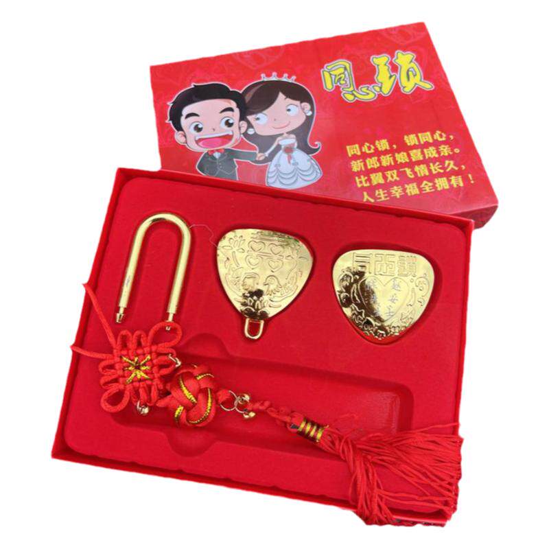 同心锁夫妻结发锁中式婚礼道具
