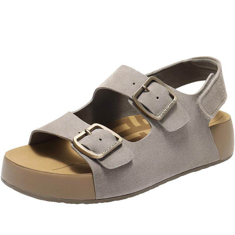 百丽男鞋吐司2代厚底增高勃肯鞋男士夏休闲凉拖鞋沙滩鞋8UW01BL5