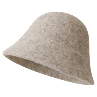 韩系素颜纯色渔夫帽高级感毛绒圆顶盆帽百搭显瘦厚款台灯帽子女生