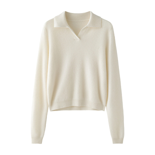 2025秋冬新款山羊绒衫女V领宽松纯色毛衣时尚显瘦羊毛针织打底衫