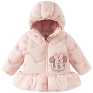 迪士尼IP戴维贝拉儿童三防裙式羽绒服2025秋冬女童连帽保暖厚外套