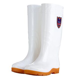 大码白色雨鞋食品厂工作雨靴防滑食品卫生靴防油耐酸碱厨师水鞋