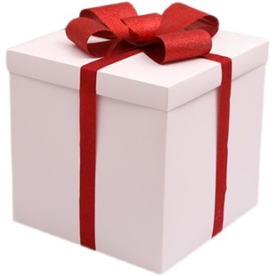 新年春节商场珠宝店铺礼品橱窗装饰白色大号礼物盒子堆头布置道具