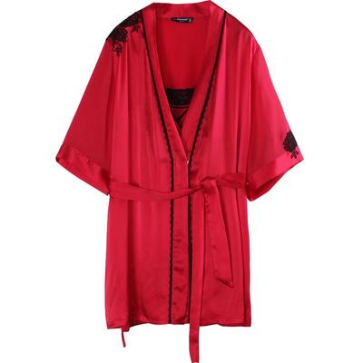 狄兰丝春秋套装性感红色结婚睡衣