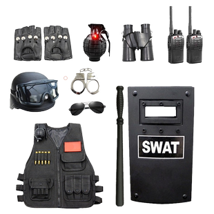 儿童小警察盾牌玩具吃鸡套装声光手雷战术头盔幼儿园演出舞台道具