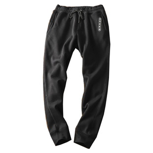 抵御严寒【东吉U家】冬季男士宽松加绒加厚羊羔毛束脚休闲裤卫裤