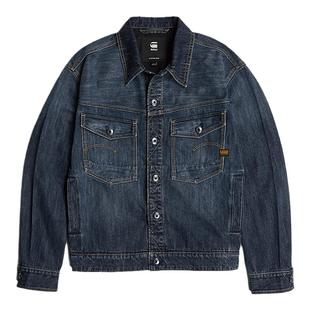 G-STAR RAW男士秋季Dakota平领短款时尚牛仔夹克潮流外套男D23593