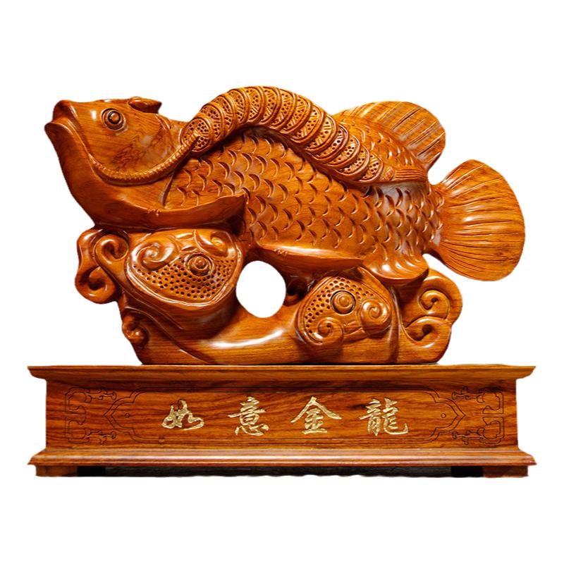 吉祥物花梨客厅实木木雕补角摆件