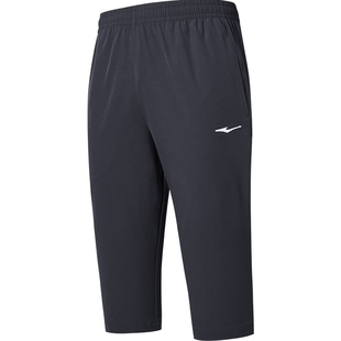 鸿星尔克运动短裤七分裤男士夏季新款运动跑步训练速干中裤短裤男