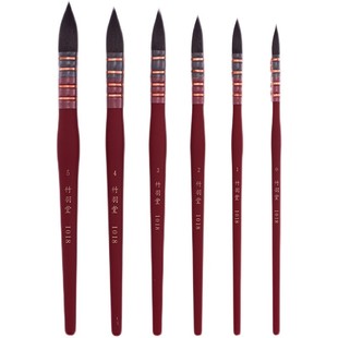 竹羽堂1018 2018红胖子 松鼠毛水彩画笔 毛笔 尖头