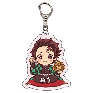 鬼灭之刃周边亚克力钥匙小挂件扣动漫卡通富冈义勇蝴蝶忍挂件挂饰