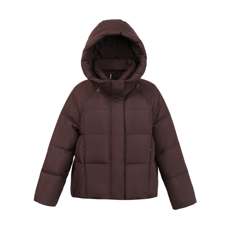 雪中飞羽绒服女式短款2026年新款韩版大码连帽白鸭绒保暖冬装外套