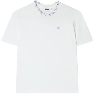 FILA Emerald斐乐女子针织短袖衫2024夏新款时尚休闲简约舒适T恤