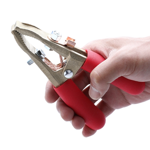 耀邦电焊机地线夹子加厚紫铜线耳全铜主体焊把线地线接地夹焊把钳