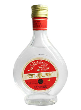 西凤凤香型48度西凤醇扁瓶2000年出厂陈年老酒收藏摆柜自饮小酒