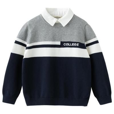 戴维贝拉秋装男童假两件毛衣