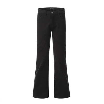 BLAEXIT修身微喇黑色牛仔裤男