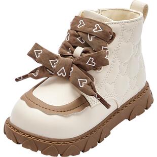 巴拉巴拉童鞋儿童马丁靴女童宝宝婴儿稳步鞋防滑秋冬靴子甜美爱心