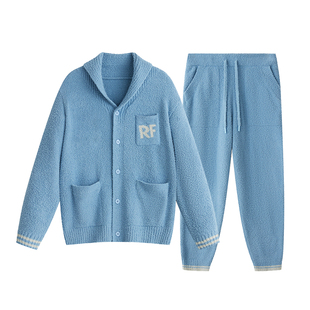 【秋冬】霞湖世家翻领家居服套装四面弹绒感抗静电保暖厚睡衣213A