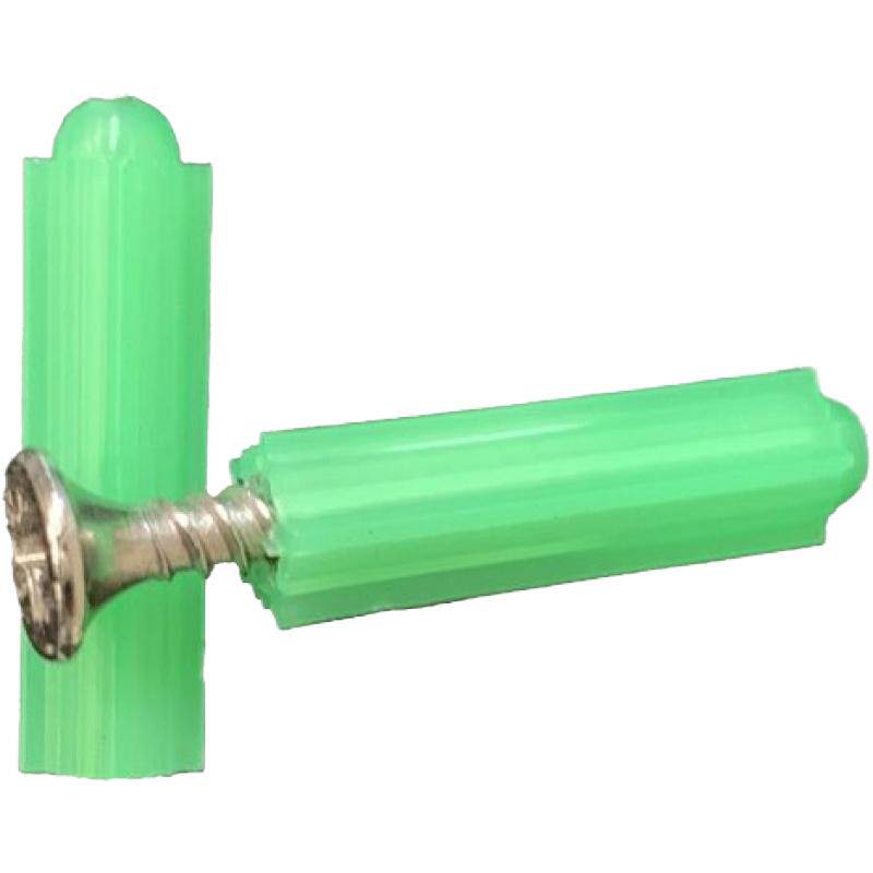 绿色塑料膨胀管6mm 8mm全新料透明胀塞直通散装工程专用胶塞螺丝