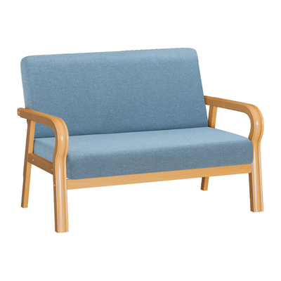 原木风小户型单人扶手布艺沙发