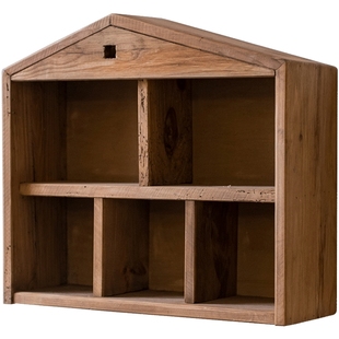 掬涵实木墙上置物架壁柜格子厨房墙面壁橱书房墙角壁挂收纳吊柜