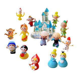 现货日本进口玻璃细工手作童话人物爱莎公主城堡雪宝迷你微观摆件