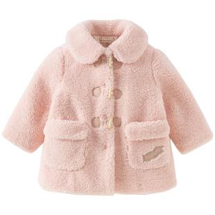 戴维贝拉女童棉服2026冬新款宝宝A类夹棉外套儿童中长款毛绒棉衣