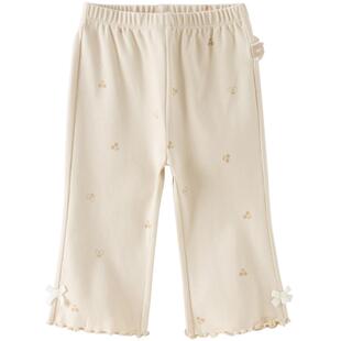 戴维贝拉儿童裤子2026春装新款女童针织九分裤童装休闲裤宝宝长裤