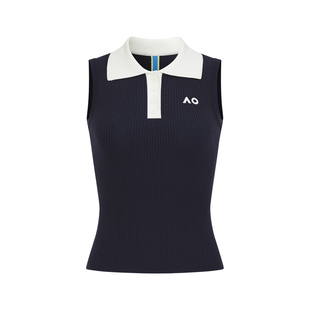 AO澳网运动背心女无袖健身服女网球服上衣休闲毛织女2026夏季