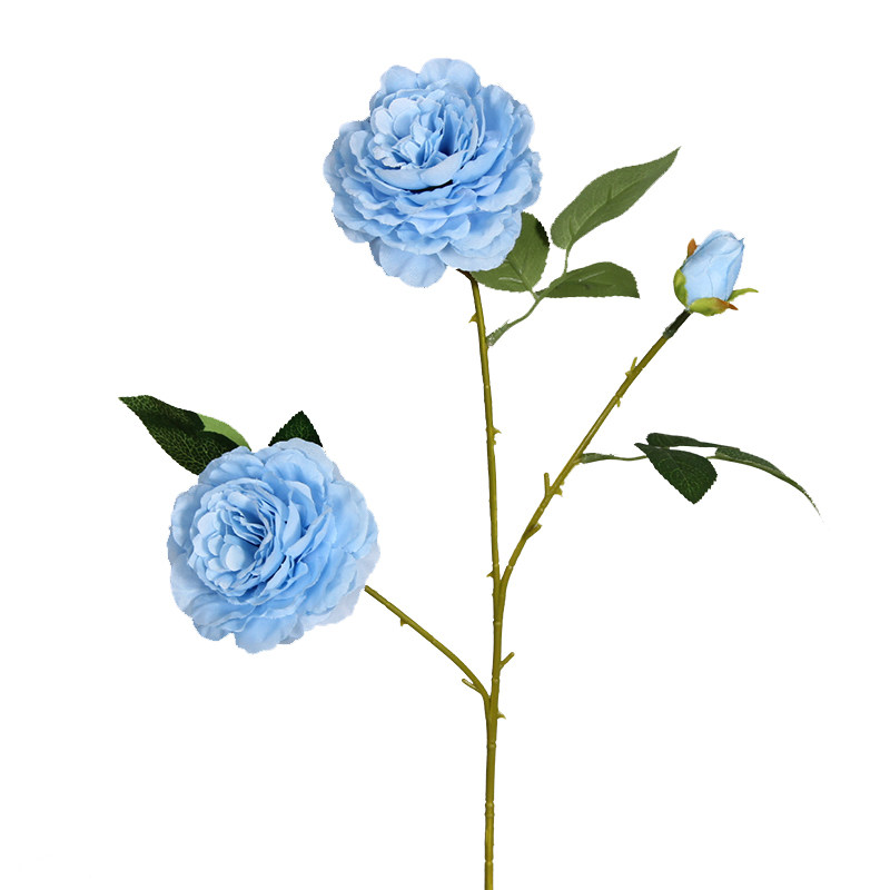 婚庆装饰花材蓝色系花艺茶花樱花商场家居仿真花婚礼插花路引花材