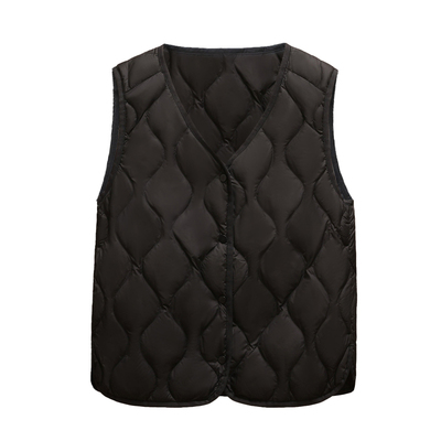 拉夏贝尔2025秋新款羽绒服羽绒马甲背心女士短款轻薄内胆