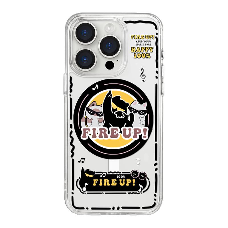 benefit趣味卡通DJ猫猫音乐17适用于iphone16promax苹果15PRO黑色透明磁吸手机壳13新款14防摔保护套12情侣