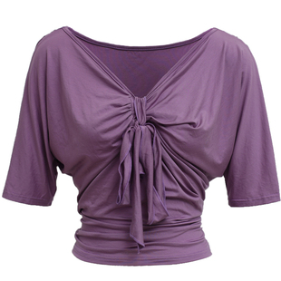 迷迭舞原创2025秋冬新款肚皮舞上衣遮肚子两穿莱赛尔性感舞蹈练功