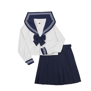 正版jk制服套装裙原创基础款日系海军学院风女白三本长袖裙水手服