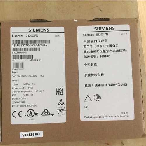 议价6SL3210-1KE14-3UF2 西门子G120C变频器 105KW 6SL32101KE143