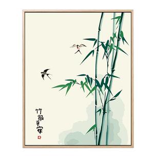 竹梅diy数字油画花卉现代简约国风填色填充手文创工绘装饰油彩画