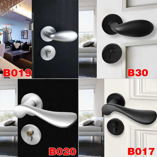 室内门锁 美式卧室门锁黑色家用木门通用型欧式静音简约实木门锁