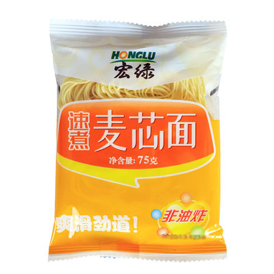 宏绿速煮70g非油炸拌面商用麦芯