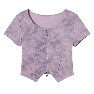 EPTISON短袖T恤女2026夏季新款短款别致高级感甜辣不规则正肩上衣