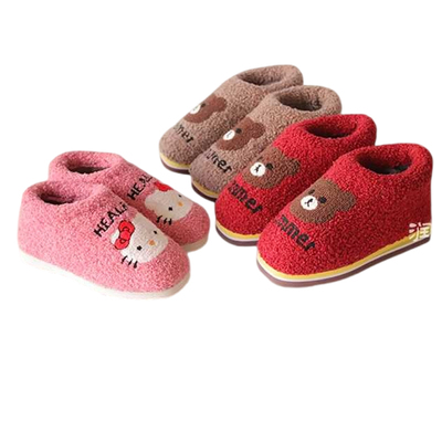 防滑布面针线棉拖鞋材料加绒