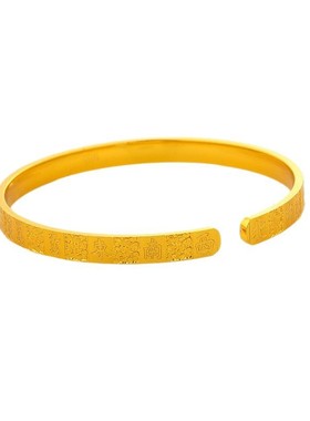 古法十三幺麻将手镯高保色铜镀金发财白板红中新中式小众手镯饰品