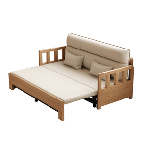 实木沙发床折叠两用现代简约小户型多功能伸缩客厅抽拉式2025新款