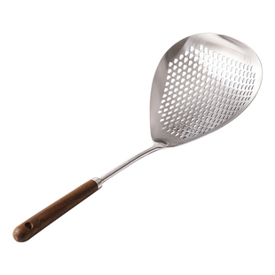 304不锈钢捞面勺家用厨房大漏勺面条饺子沥水过滤油炸加长笊篱