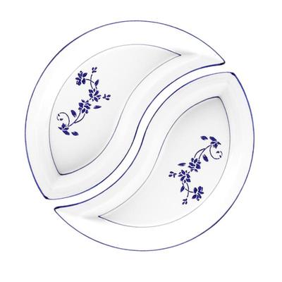 釉下彩陶瓷组合太极鱼盘一对