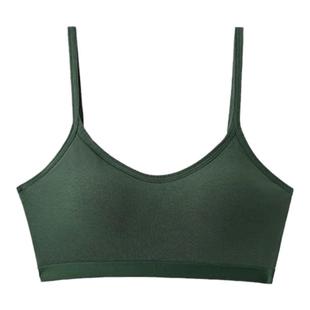 美背吊带背心一体式纯棉少女内衣高中学生文胸运动防震固定杯胸罩