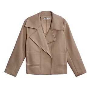 大码女装胖mm加厚翻领毛呢外套宽松显瘦藏肉减龄长袖上衣女32160